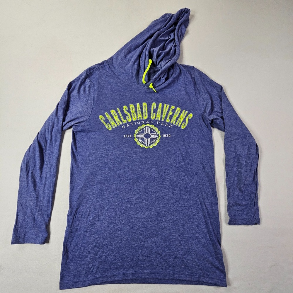 Carlsbad Caverns National Park Blue Long Sleeve Hood T-Shirt Adult S